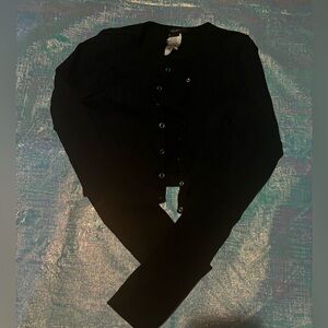 Black Button-Up Cardigan‎